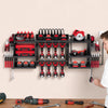 VEVOR Power Tool Organizer with Charging Station, 3-Layer Power Tool Battery Storage Rack with 5.58 ft Power Strip, 8 Drill Holders & 8 Outlets, Garage Tool Organizer for Garage, Workbench, Workshop