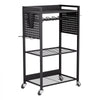 VEVOR 4-tier Tool Organizer Cart, 150 lbs Load Capacity, Floor Stand Rolling Drill Holder and Stability Storage Rack, Heavy Duty Garage Floor Rolling Storage Cart for Workshop, Garage, Black