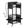 VEVOR 5-tier Tool Organizer Cart with Charging Station, 8 AC Outlet, Floor Stand Rolling Drill Holder and Tool Battery Storage Rack on Wheels, Garage Floor Rolling Storage Cart for Workshop, Garage