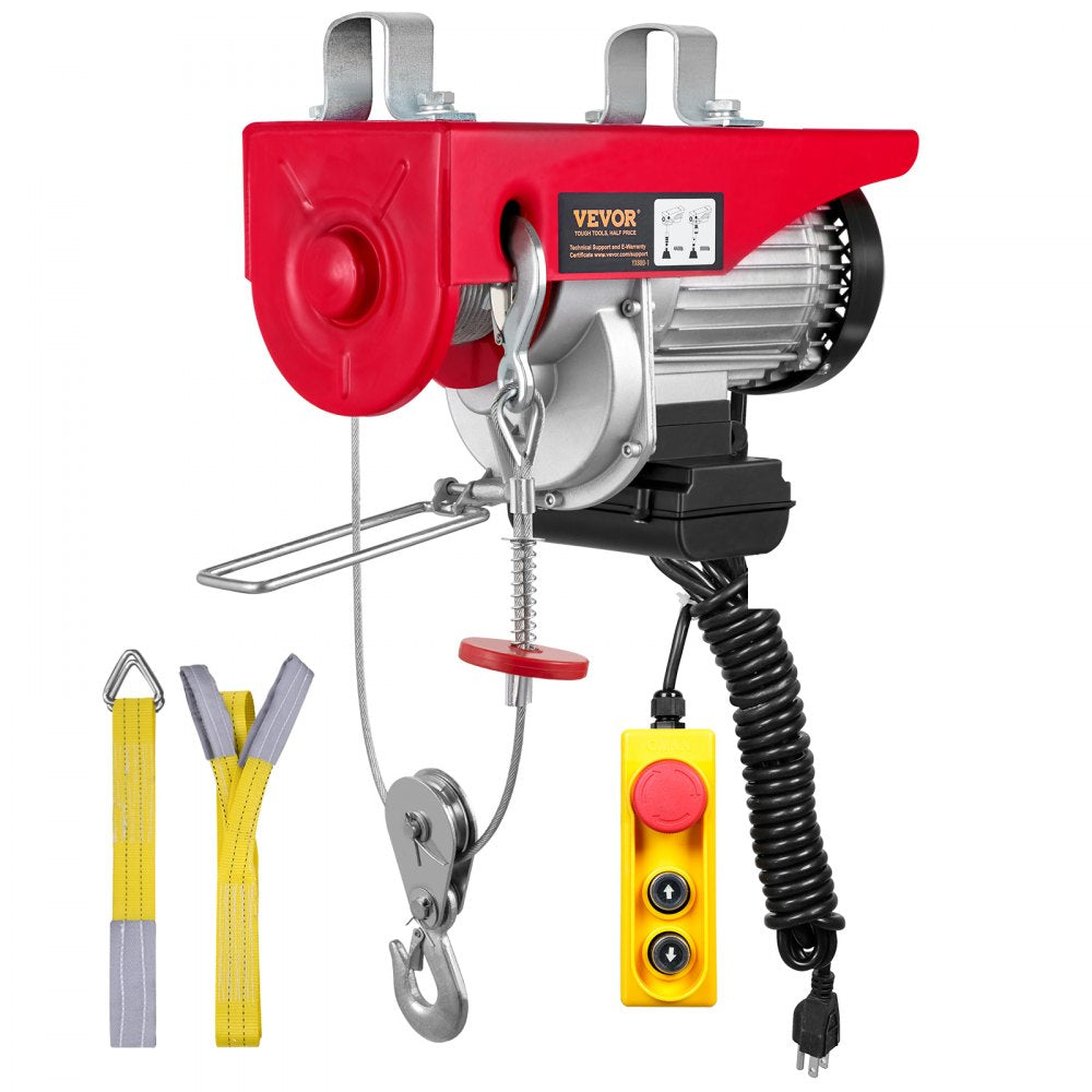 VEVOR 880lbs Electric Hoist with 14ft Wired Remote Control, 110V Electric Hoist Attic Lift 20-40 FT Lifting Height for Garage Attic Warehouse Factory