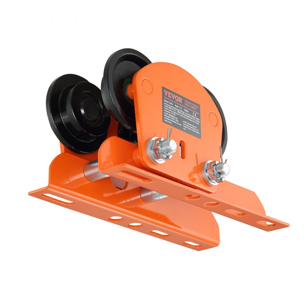 VEVOR Electric Hoist Manual Trolley, 2200 lbs/1 Ton Capacity for PA200 PA250 PA300 PA400 PA500, Push Beam Trolley with Dual Wheels, 2.68"-4.33" Adjustable Beam Flange Width for Straight Curved I Beam
