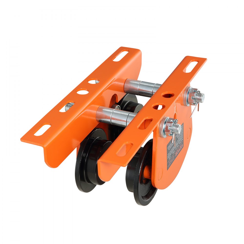 VEVOR Electric Hoist Manual Trolley, 2200 lbs/1 Ton Capacity for PA200 PA250 PA300 PA400 PA500, Push Beam Trolley with Dual Wheels, 2.68"-4.33" Adjustable Beam Flange Width for Straight Curved I Beam