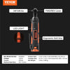 VEVOR 3/8" Cordless Electric Ratchet Wrench Set, 12V 33 Ft-lbs Power Ratchet Tool Kit, 45-Min Fast Charge, 2-Pack 2.0Ah Battery, Built-in LED Light, Variable Speed Trigger, 10 Sockets