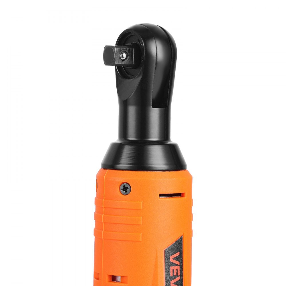 VEVOR Cordless Ratchet Wrench, 3/8 inch Drive, 240 RPM, up to 33 ft-lbs of Torque, Battery Powered Electric Ratchet Wrench Set with Two 2.0Ah Batteries, Charger, Sockets, Adaptor and Extension Bar