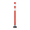 VEVOR Traffic Cones Delineator Posts, 48 Inch 8-Pack Orange Safety Post Cones with 4-Point Fixed Base & Reflective Strips for Parking Lots, Traffic Control, Road Safety, Construction Zones