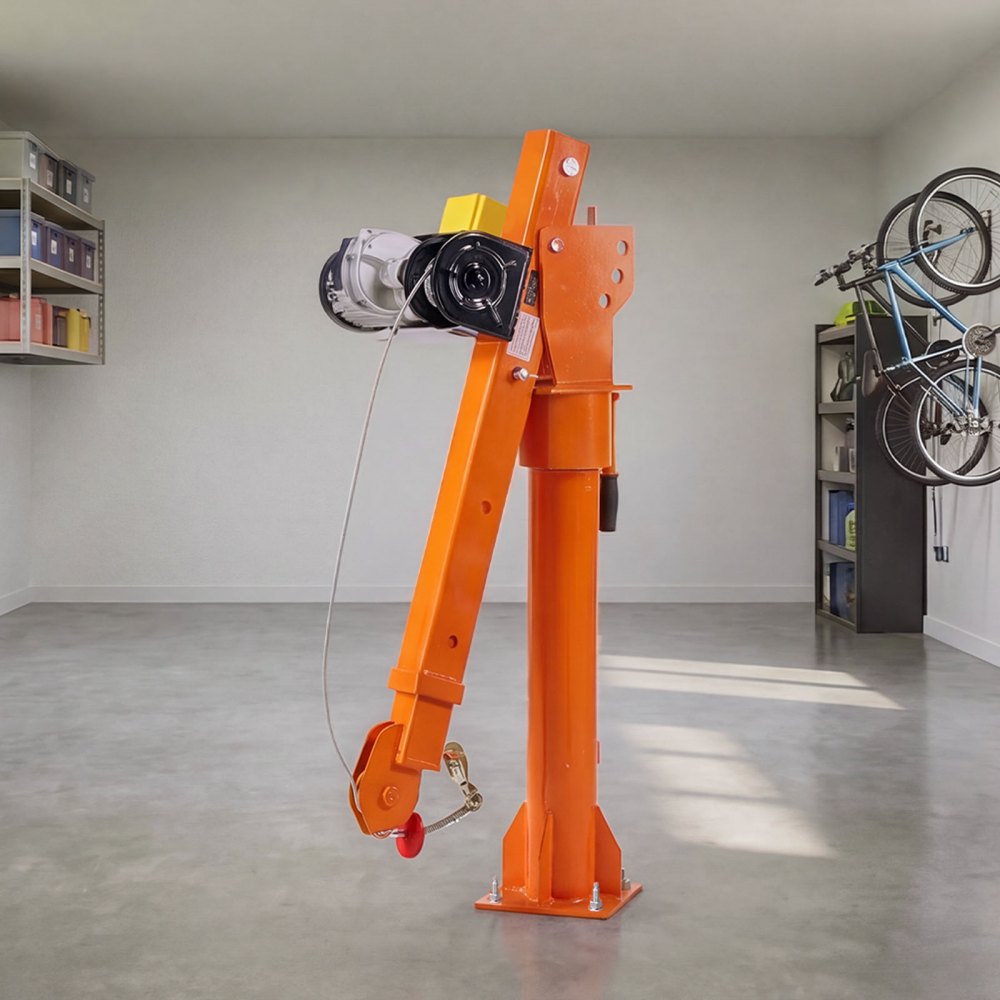 VEVOR Electric Truck Crane, 2200 lbs Pickup Truck Crane with 2200 LBS Electric Hoist, 360° Rotating Telescopic Boom, Premium Galvanized Steel, Foldable Pickup Bed Jib Hoist for Machine Lumber Lifting