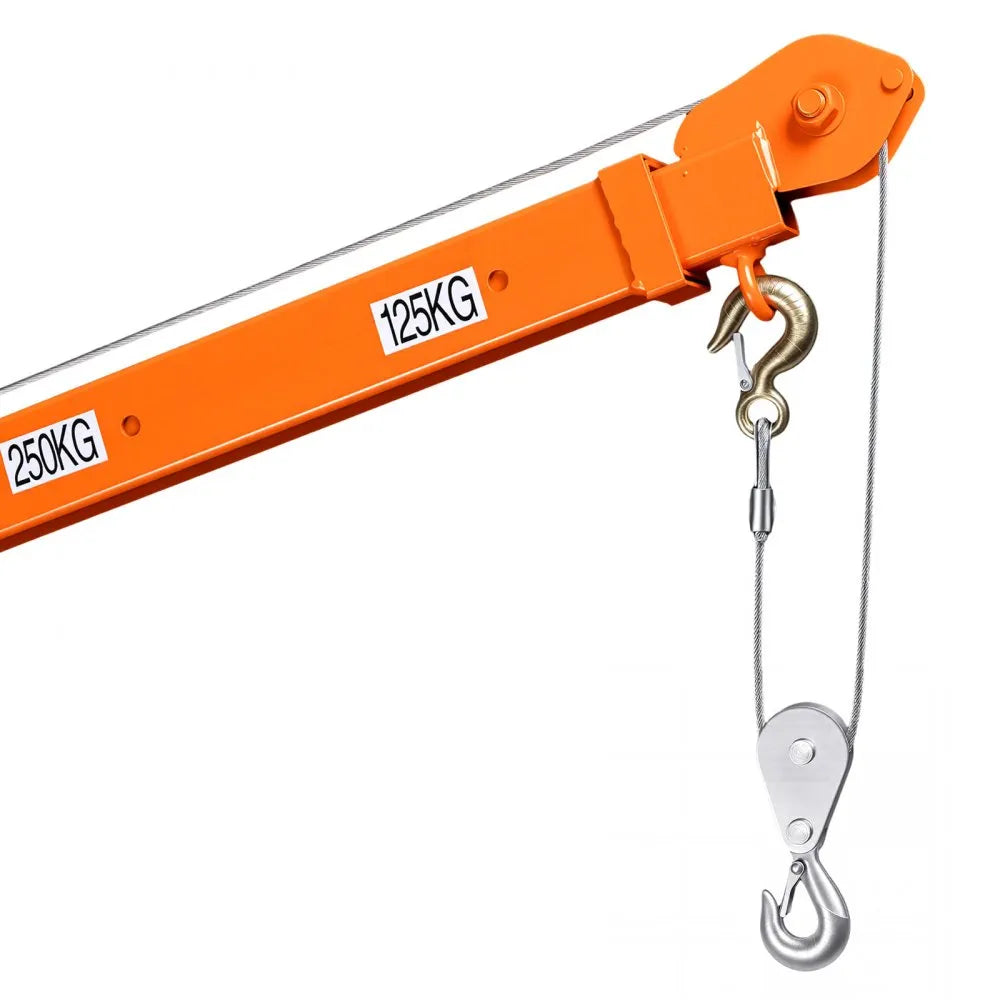 VEVOR Electric Truck Crane, 1100 lbs Pickup Truck Crane with 12V 3000 lbs Electric Winch, 360° Rotating Telescopic Boom, Premium Galvanized Steel, Foldable Pickup Bed Jib for Machine Lumber Lifting