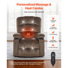 VEVOR Power Lift Recliner Chair, Dual Motor, Large Electric Lift Chair with Heat and Massage for Elderly, Infinite Position Adjustment, Velvet Fabric, with Side and Front Pockets, Cup Holders, Brown