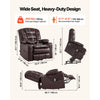 VEVOR Power Lift Recliner Chair, Triple-Motor, Large Electric Lift Chair with Heat and Massage for Elderly, Infinite Position Adjustment, Leather Surface, with Storage Pockets and Cup Holders, Brown