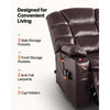 VEVOR Power Lift Recliner Chair, Triple-Motor, Large Electric Lift Chair with Heat and Massage for Elderly, Infinite Position Adjustment, Leather Surface, with Storage Pockets and Cup Holders, Brown