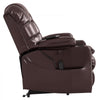 VEVOR Power Lift Recliner Chair, Triple-Motor, Large Electric Lift Chair with Heat and Massage for Elderly, Infinite Position Adjustment, Leather Surface, with Storage Pockets and Cup Holders, Brown