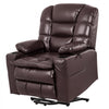 VEVOR Power Lift Recliner Chair, Triple-Motor, Large Electric Lift Chair with Heat and Massage for Elderly, Infinite Position Adjustment, Leather Surface, with Storage Pockets and Cup Holders, Brown