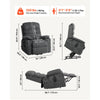 VEVOR Power Lift Recliner Chair, Dual Motor Medium Lift Chair with Heat and Massage for Elderly, Position Adjustable, Remote Control, with Side Pockets, Chenille Fabric, Dark Gray