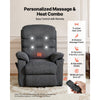 VEVOR Power Lift Recliner Chair, Dual Motor Medium Lift Chair with Heat and Massage for Elderly, Position Adjustable, Remote Control, with Side Pockets, Chenille Fabric, Dark Gray