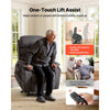 VEVOR Power Lift Recliner Chair, Dual Motor Medium Lift Chair with Heat and Massage for Elderly, Position Adjustable, Remote Control, with Side Pockets, Chenille Fabric, Dark Gray