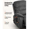 VEVOR Power Lift Recliner Chair, Dual Motor Medium Lift Chair with Heat and Massage for Elderly, Position Adjustable, Remote Control, with Side Pockets, Chenille Fabric, Dark Gray