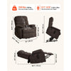 VEVOR Power Lift Recliner Chair, Dual Motor Medium Lift Chair with Heat and Massage for Elderly, Position Adjustable, Remote Control, with Side Pockets, Chenille Fabric, Brown