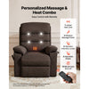 VEVOR Power Lift Recliner Chair, Dual Motor Medium Lift Chair with Heat and Massage for Elderly, Position Adjustable, Remote Control, with Side Pockets, Chenille Fabric, Brown