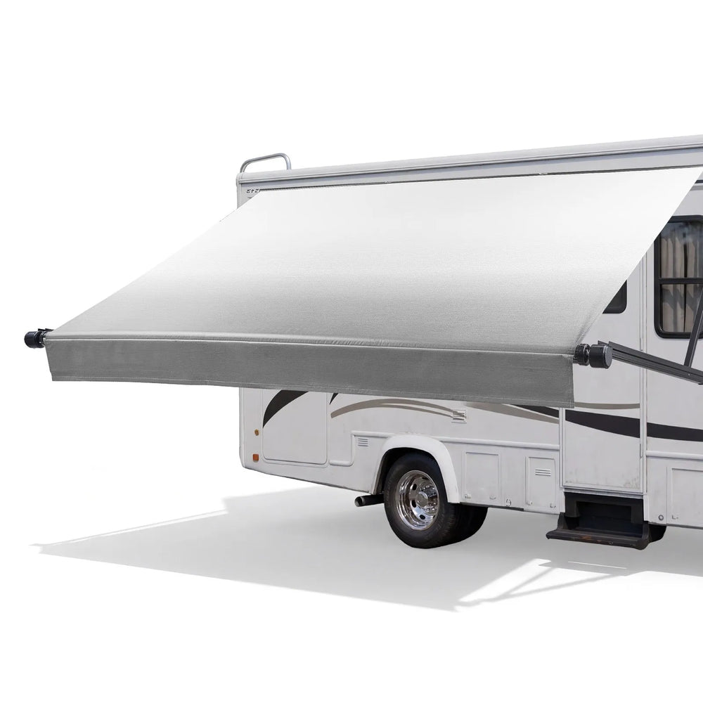 VEVOR Motorized RV Awning Complete Kit, 17.06FT Electric Retractable RV Awning with Aluminum Alloy Frame & Waterproof Fabric, Outdoor Camping Trailer Awnings Fit Most RVs (17FT Type, Gradient Gray)