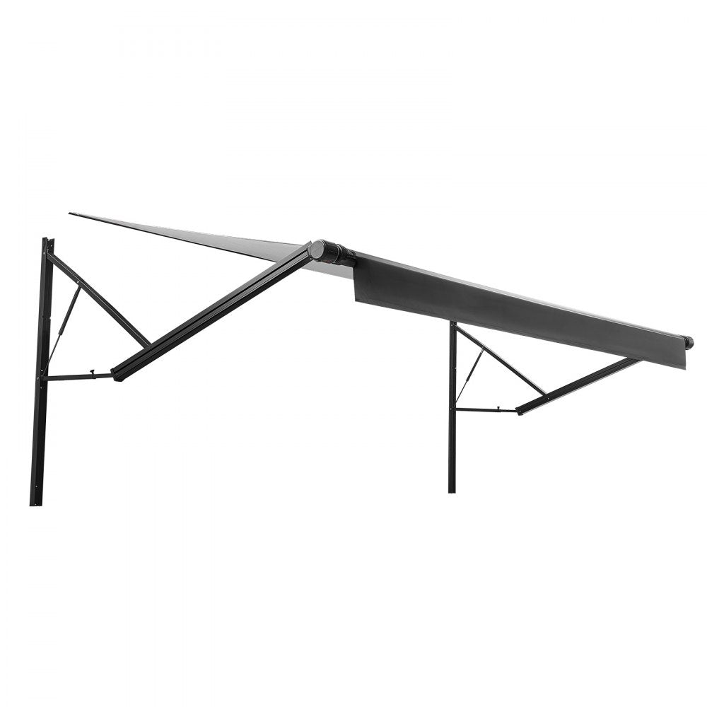 VEVOR Motorized RV Awning Complete Kit, 15.06FT Electric Retractable RV Awning with Aluminum Alloy Frame & Waterproof Fabric, Outdoor Camping Trailer Awnings Fit Most RVs (15FT Type, Gradient Black)