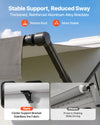 VEVOR Motorized RV Awning Complete Kit, 20.06FT Electric Retractable RV Awning with Aluminum Alloy Frame & Waterproof Fabric, Outdoor Camping Trailer Awnings Fit Most RVs (20FT Type, Gradient Black)