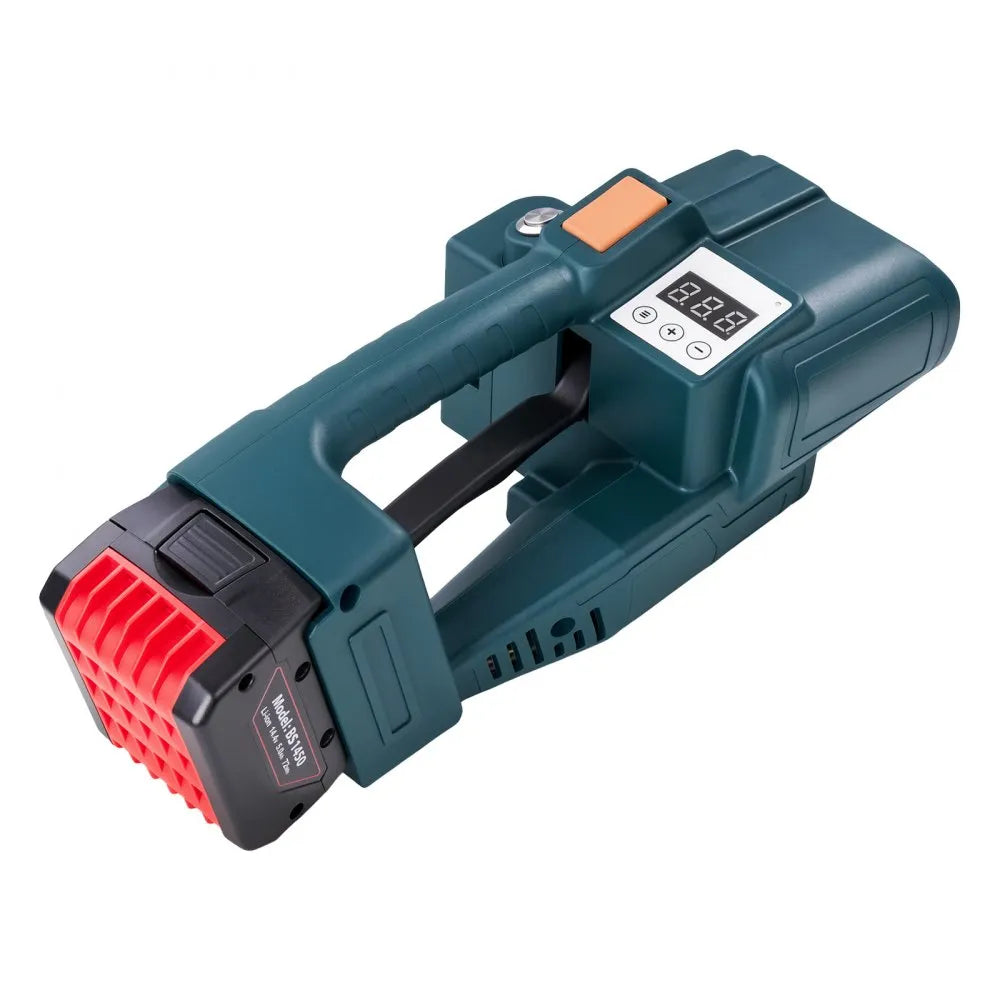 VEVOR Electric Strapping Machine 0.51-0.63 in PP/PET Straps Digital Display, for Packaging Boxes & Pallets, Portable Automatic Banding Tool with 2 x 5000mAh Batteries, Battery-Powered Strapping Tool