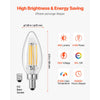 VEVOR LED Candelabra Bulbs, 12-Pack Dimmable Chandelier Light Bulbs, Vintage Clear Glass Candle Light Bulb with 2725K Warm Lighting, 90+ High CRI & E12 Base for Chandeliers, Wall Sconces & Table Lamps