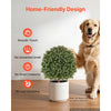 VEVOR Artificial Topiary Ball Boxwood Bush 20 in Set of 2 Green Fake Shrubs, PE Faux Trees with Metal Ground Spikes, Indoor & Outdoor Plant for Front Door, Entryway, Porch, Balcony, Patio, Garden