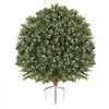 VEVOR Artificial Topiary Ball Boxwood Bush 20 in Set of 2 Green Fake Shrubs, PE Faux Trees with Metal Ground Spikes, Indoor & Outdoor Plant for Front Door, Entryway, Porch, Balcony, Patio, Garden