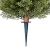 VEVOR Artificial Topiary Cypress Trees with Ground Spike, 16 inch 2 Set Faux Shrubs & Bushes Potted Plants, Fake Silk Tree Look Real for Decor Front Porch Outdoor Indoor Patio Garden Balcony Backyard