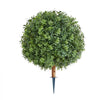 VEVOR Artificial Topiary Boxwood Trees with Ground Spike, 22 inch 2 Set Faux Shrubs & Bushes Potted Plants, Fake Silk Tree Look Real for Decor Front Porch Outdoor Indoor Patio Garden Balcony Backyard