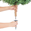 VEVOR Artificial Topiary Boxwood Trees with Ground Spike, 27 inch 2 Set Faux Shrubs & Bushes Potted Plants, Fake Silk Tree Look Real for Decor Front Porch Outdoor Indoor Patio Garden Balcony Backyard