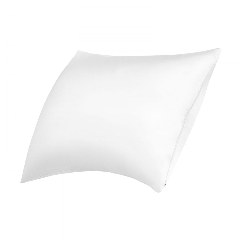 VEVOR Satin Pillowcase, 2 Pack Standard Size Satin Pillow Cases for Hair and Skin, Similar to Silk Pillowcases with Hidden Zipper, Smooth, Soft and Breathable Cooling Pillowcase, for Sleeping (White)
