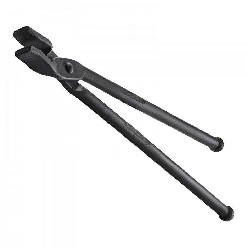 VEVOR Blacksmith Tongs 3-Piece V-Bit/Blade/Flat Jaw Tongs Set Carbon Steel, for Bladesmithing & Blacksmithing, Firm Grip, Extended Handles, Premium Material, Forge Tongs Bundle Set with Rivets, Black