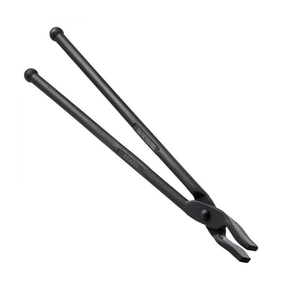 VEVOR Blacksmith Tongs 4-Piece V-Bit/Flat/Blade/Wolf Jaw Tongs Set Black, for Bladesmithing & Blacksmithing, Firm Grip, Extended Handles, Premium Carbon Steel, Forge Tongs Bundle Set with Rivets