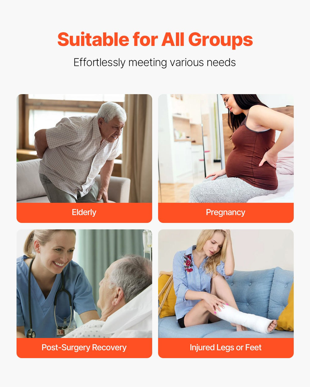 VEVOR suitable for all groups infographic