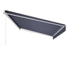 VEVOR Electric Retractable Awning, 14.1' x 9.8' Motorized Patio Awning, Sunshade Shelter with Remote Controller & Manual Crank Handle, Waterproof Polyester Fabric for Outdoor Deck, Balcony, Yard, Gray