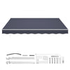 VEVOR Electric Retractable Awning, 14.1' x 9.8' Motorized Patio Awning, Sunshade Shelter with Remote Controller & Manual Crank Handle, Waterproof Polyester Fabric for Outdoor Deck, Balcony, Yard, Gray