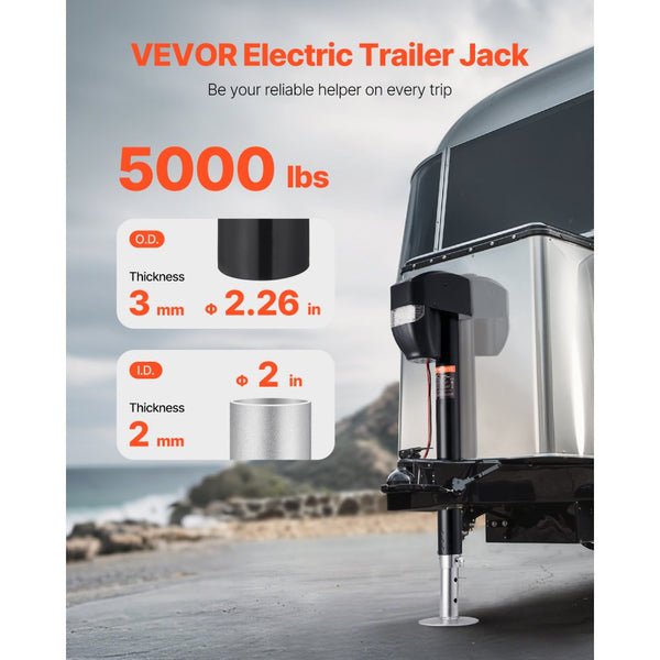 Vevor Electric Trailer Jack 5000 lbs Power Tongue Jack for RV Trailers ...