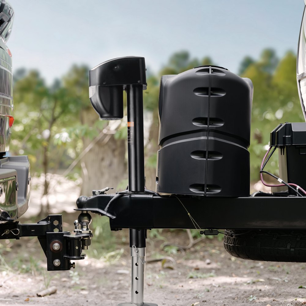 VEVOR Electric Trailer Jack, 5000 lbs, Heavy Duty RV Electric Power Tongue Jack with 2 Way Connector, Remote Control, Crank Handle & Weatherproof Jack Cover, 10"-28.3" Lift, for Trailers & Campers