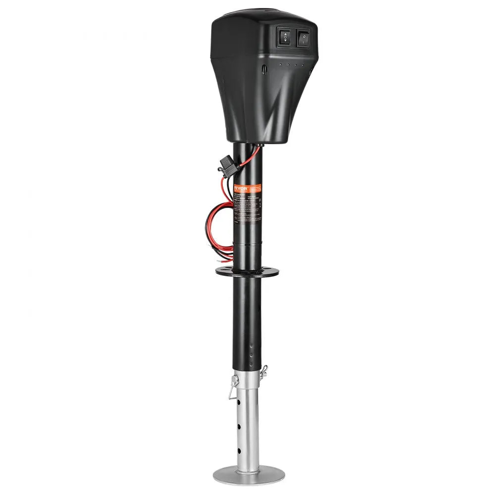 VEVOR Electric Trailer Jack, 5000 lbs, Heavy Duty RV Electric Power Tongue Jack with 2 Way Connector, Manual Crank Handle & Weatherproof Jack Cover, 10"-28.3" Lift, for RVs, Trailers & Campers, Black