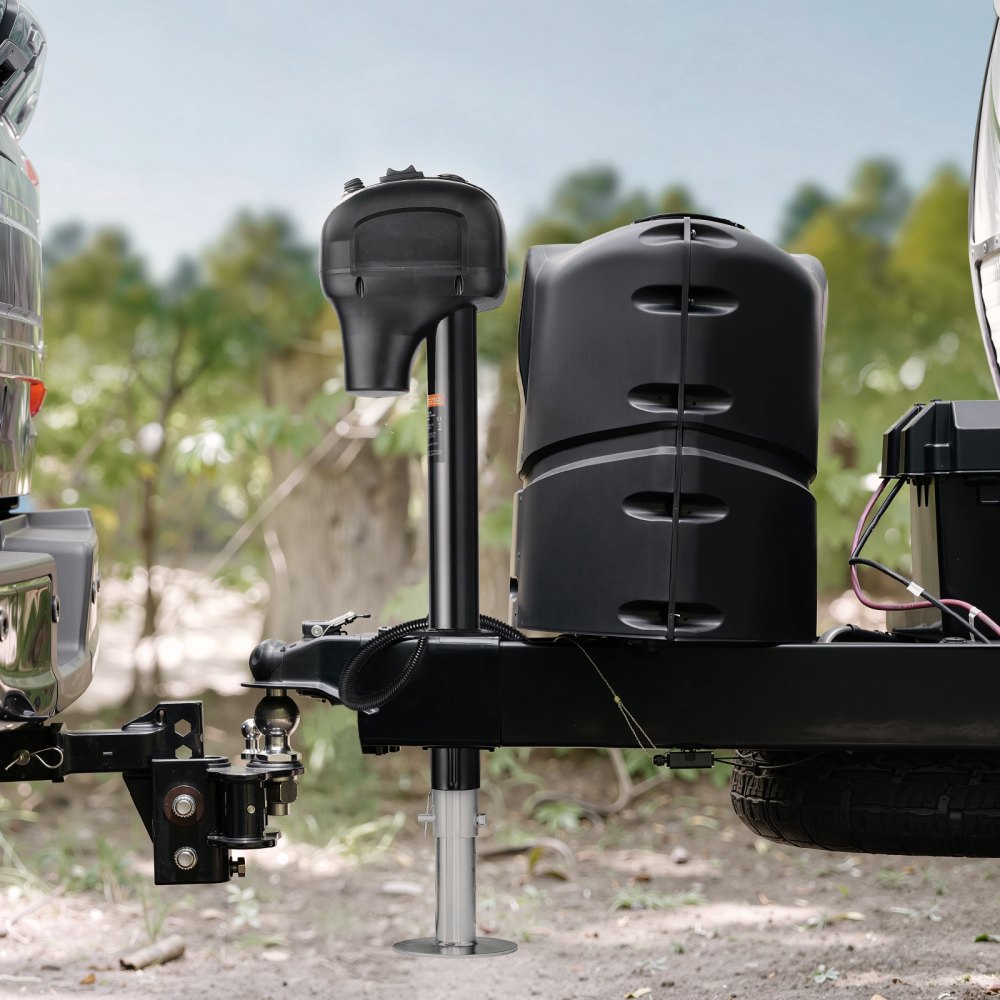 VEVOR Electric Trailer Jack, 3500 lbs, Heavy Duty RV Electric Power Tongue Jack with 7-pin Connector, Manual Crank Handle & Weatherproof Jack Cover, 9.5"-27.5" Lift, for Trailers, Campers & RVs, Black