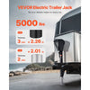 VEVOR Electric Trailer Jack, 5000 lbs, Heavy Duty RV Electric Power Tongue Jack with 7-pin Connector, Manual Crank Handle & Weatherproof Jack Cover, 10"-28.3" Lift, for Trailers, Campers & RVs, Black