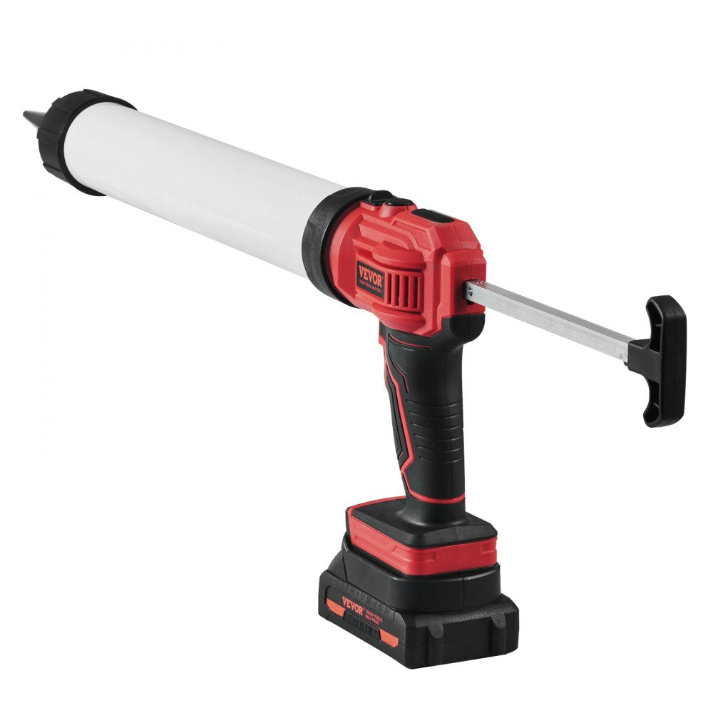 VEVOR Cordless Caulking Gun 20oz/600ml, 20V Electric Sausage Caulking Gun with 4 Adjustable Speeds, Anti-Drip Battery Powered Caulk Gun & 2.0AH Battery, Fast Charger, LED Light for Filling, Sealing