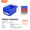 VEVOR Plastic Storage Bin, (5-Inch x 4-Inch x 3-Inch), Hanging Stackable Storage Organizer Bin, Blue/Red, 24-Pack, Heavy Duty Stacking Containers for Closet, Kitchen, Office, or Pantry Organization