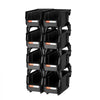 VEVOR Plastic Stackable Storage Bins, 10.9 x 5.5 x 5.1 inch (8 Pack), Plastic Containers for Organizing and Storage Bins for Closet, Garage, Small Parts, Office Supplies and Other Accessories, Black