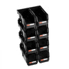 VEVOR Plastic Stackable Storage Bins, 10.9 x 5.5 x 5.1 inch (8 Pack), Plastic Containers for Organizing and Storage Bins for Closet, Garage, Small Parts, Office Supplies and Other Accessories, Black