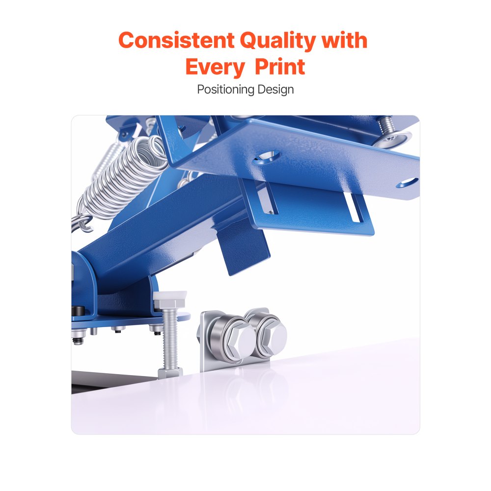 VEVOR Screen Printing Machine 4 Color 1 Station Silk Screen Printing Press, 21.3 x 17.7 in, 360° Rotatable, Accurate Positioning, Powder-Coated Carbon Steel, for T-shirt DIY, Home and Commercial