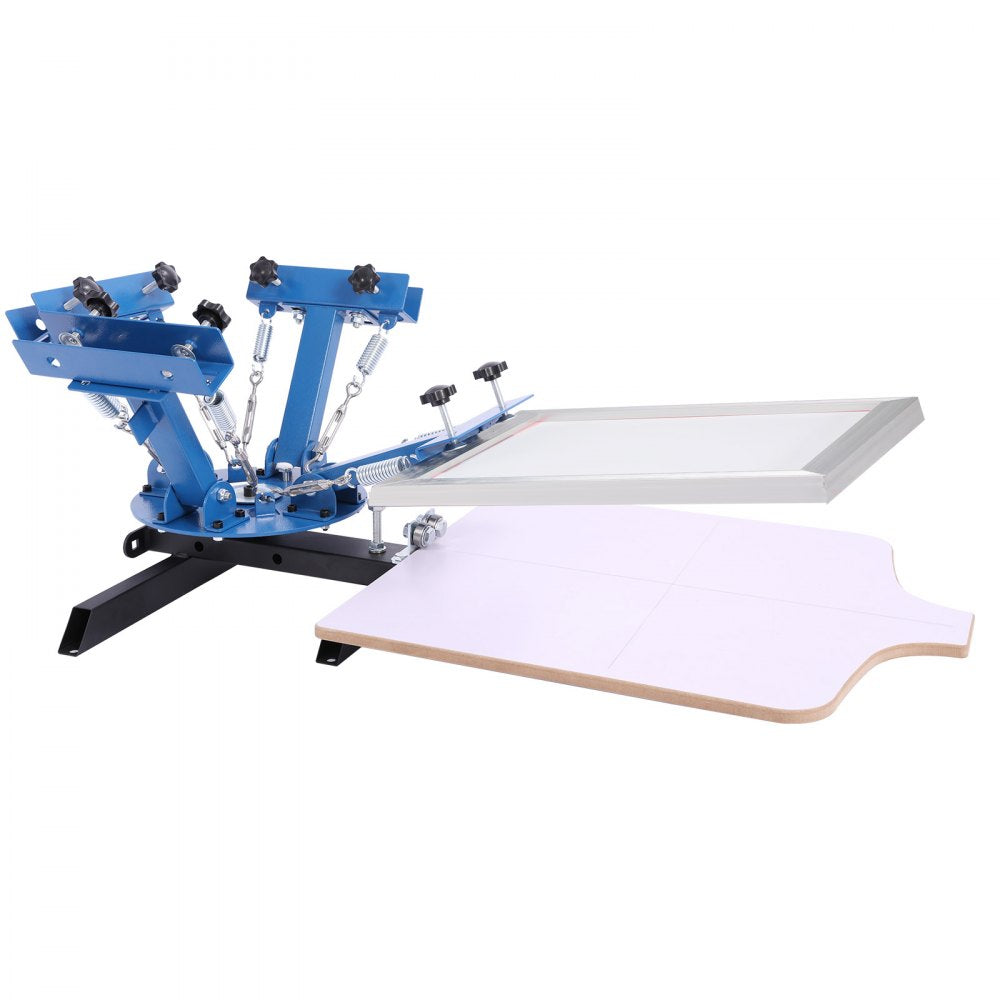 VEVOR Screen Printing Machine 4 Color 1 Station Silk Screen Printing Press, 21.3 x 17.7 in, 360° Rotatable, Accurate Positioning, Powder-Coated Carbon Steel, for T-shirt DIY, Home and Commercial