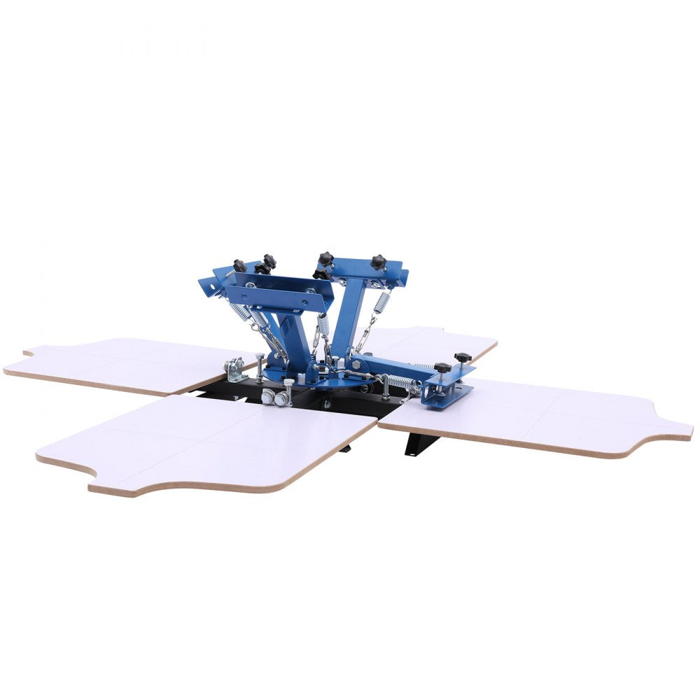 VEVOR Screen Printing Machine 4 Color 4 Station Silk Screen Printing Press, 21.3 x 17.7 in, 360° Rotatable, Accurate Positioning, Powder-Coated Carbon Steel, for T-shirt DIY, Home and Commercial